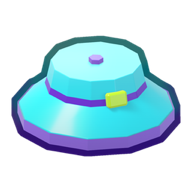 A blue bucket hat